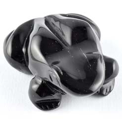 Black Obsidian Carved Frog