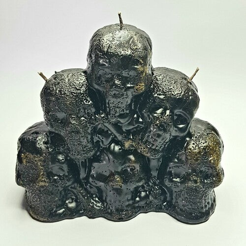 Black Stack of Skulls Candle